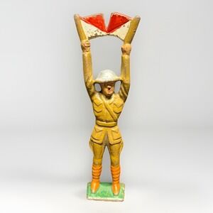 Vintage 1930's BARCLAY MANOIL - Signal Flags Lead Toy British Soldier